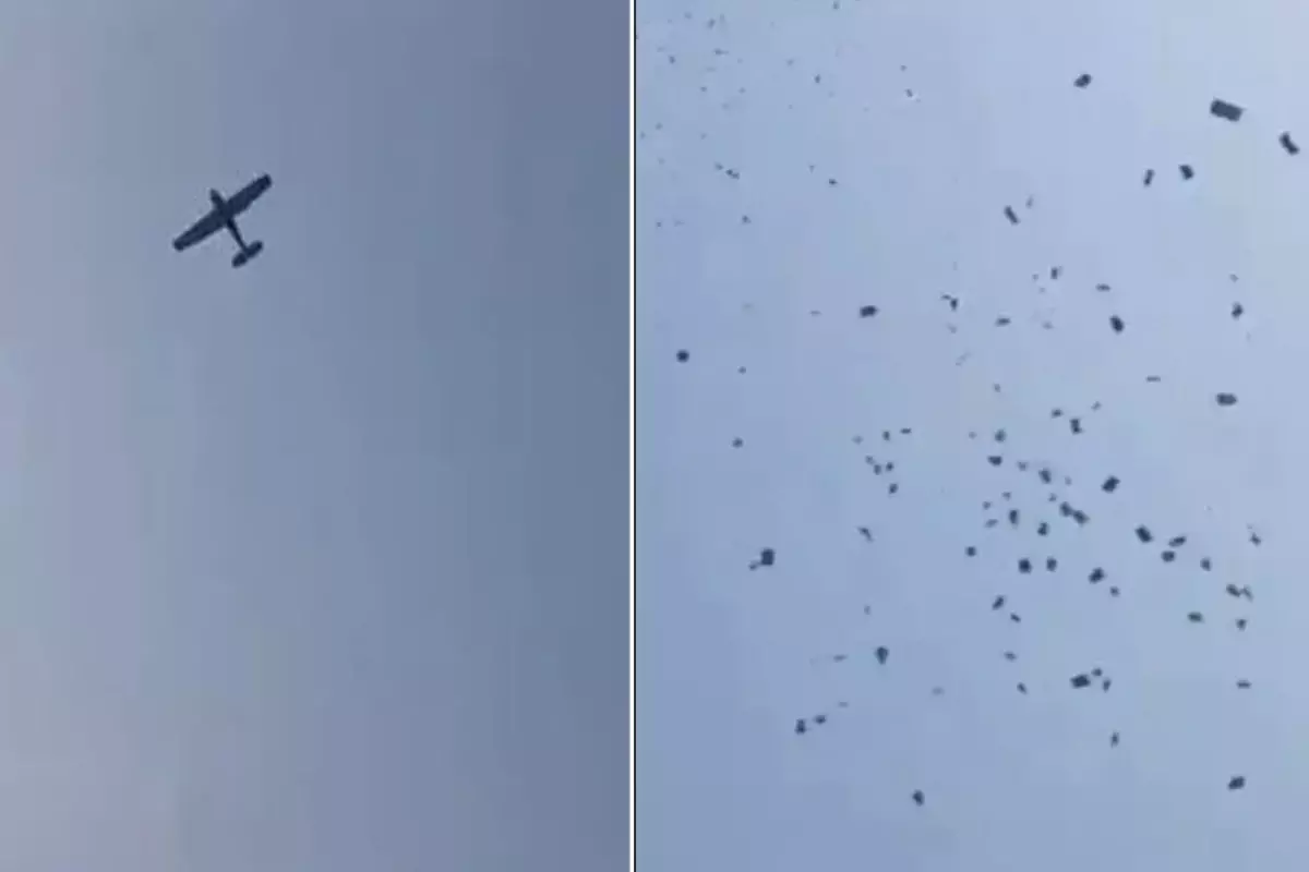 Damadın babası özel uçaktan düğün davetlilerinin üzerine PARA yağdırdı